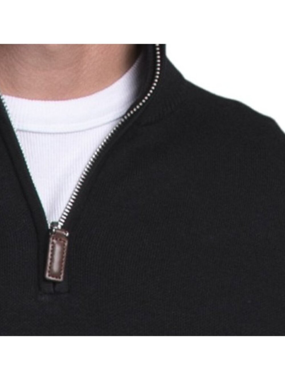 THOM AARON Double Knit Quarter Zip Sweater - Picture 2 of 3